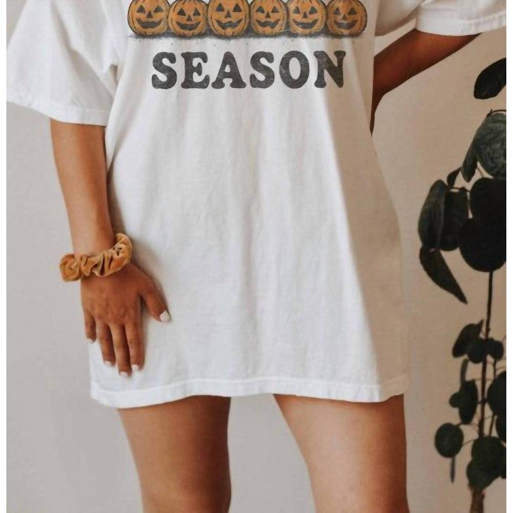 NEW WKNDER spooky season pumpkin graphic tee in white